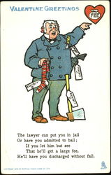 Man with Courtroom Exhibits Postcard