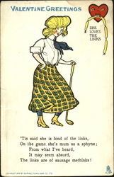 Woman Golfer Postcard