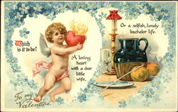 Cupid with Burning Heart Postcard