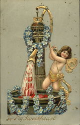 Angel with Well of Love Cupid Postcard Postcard