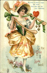 Pretty Girl Holding a Wishbone Postcard