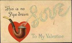 Pipe with the word "love" spelled in smoke Postcard