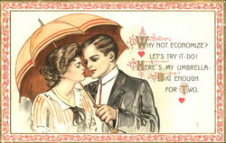 Couple Under an Umbrella Couples Postcard Postcard