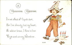 Boy Dressed as a Soldier Postcard