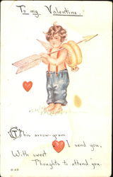 Cupid with wedding Ring Postcard