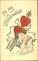 Cupids Kissing Postcard