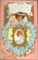 Cupid making a wreath Postcard