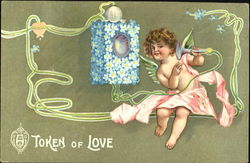 Cupid on the telephone Postcard Postcard