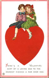 Couple sitting on heart Postcard