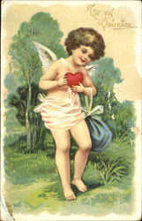 Cupid in front of a forest Postcard