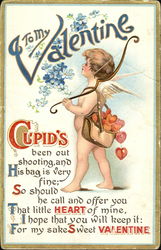 Cupid with a bag of Hearts Postcard Postcard