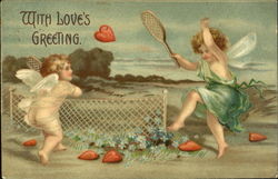 Angels Playing Tennis Postcard