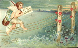 Cupid Carrying Message Postcard