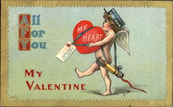 Cupid Carrying a Heart Postcard