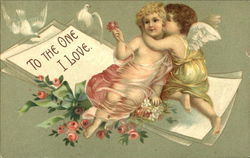 Cupids Hugging Postcard