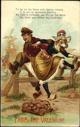 Dutch Couple Dancing Postcard