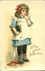 Little GIrl Holding a Book Children Postcard Postcard