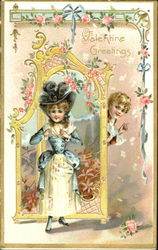 Children Playing Dress-Up with Mirror Postcard