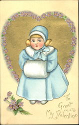 Little girl wearing a coat Children Postcard Postcard