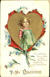 Torn Heart Reveals Girl Children Postcard Postcard