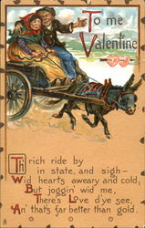 Couple Riding on a Wagon Postcard