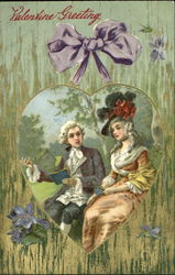 Victorian Couple in the Woods Postcard