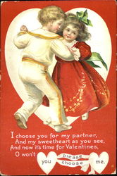 Girl and a boy dancing Postcard