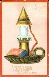 A Candle, Snuffer, and a Box of Matches Postcard Postcard