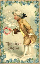 Young Boy in 18th centuary dress Postcard