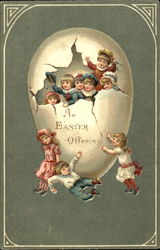 Children hatching from a giant egg With Children Postcard Postcard