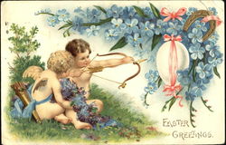 Cupids with bow and arrow Postcard