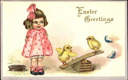 chicks ina see-saw Postcard