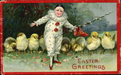 Clown with chicks Postcard Postcard