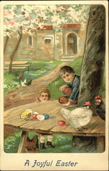 Children with Chickens and Eggs Postcard