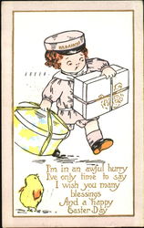 Little Boy Carrying Packages Postcard