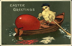 A Boating Chick With Chicks Postcard Postcard