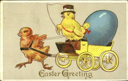 Two Chicks and a Cart Postcard