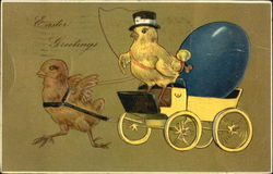 Chick Driving a Carriage Postcard