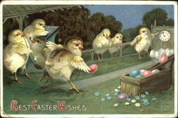 chicekns bowling easter eggs Postcard