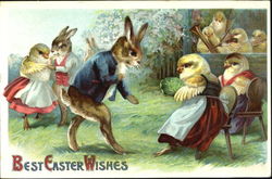 Easter Rabbits and Chicks Postcard