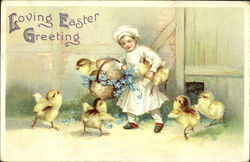 Little Chef with Chicks Postcard