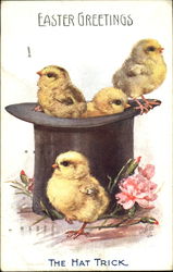 Chicks in a Top Hat Postcard