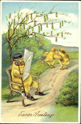 Chicks on a road With Chicks Postcard Postcard