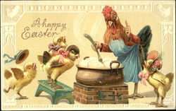 Mama Hen Boiling Eggs Postcard