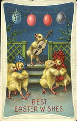 Chicks playing music and dancing With Chicks Postcard Postcard