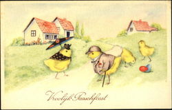 Easter chick family Postcard