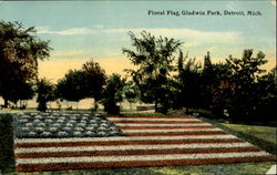 Floral Flag,Gladwin Park, Detroit, Mich Michigan Postcard Postcard