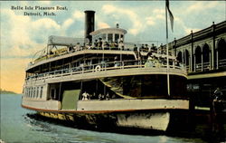 Belle Isle Pleasure Boat Detroit, MI Postcard Postcard