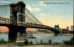 Suspension Bridge Cincinnati, OH Postcard Postcard