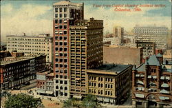 View from Capitol showing business section Columbus, OH Postcard Postcard